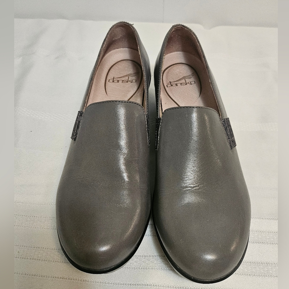Dansko Jessica Women's Clog Size 39(Us 8.5-9 ) Gray Leather Slip On Wedge Shoes - Picture 2 of 10